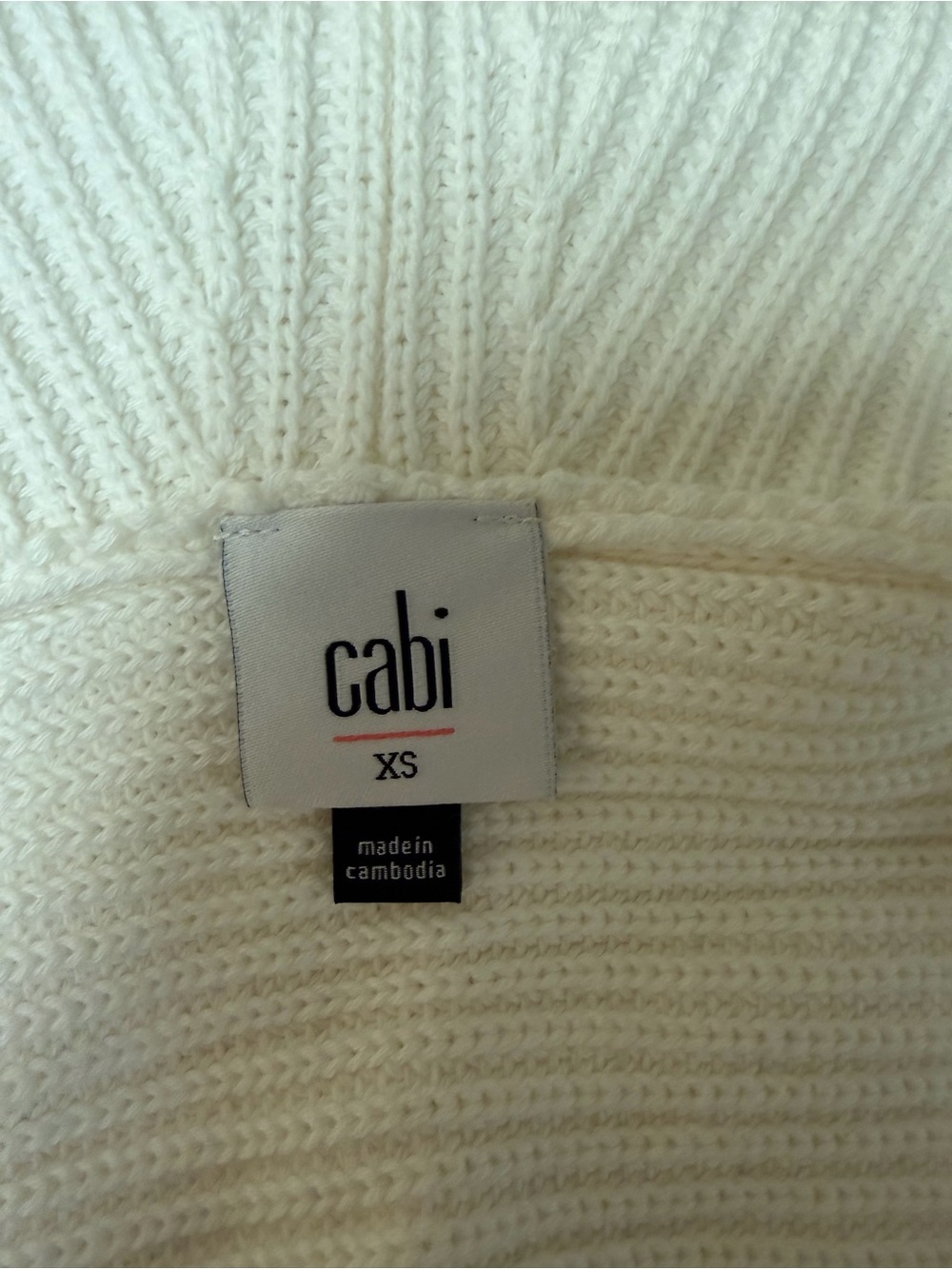 4/$20 CAbi Cream Open-Front Ribbed Shrug - Picture 4 of 5